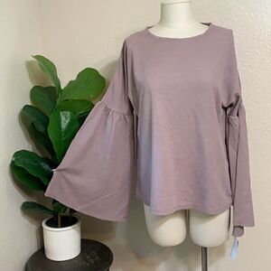 XHILARATION | bell sleeve thermal top